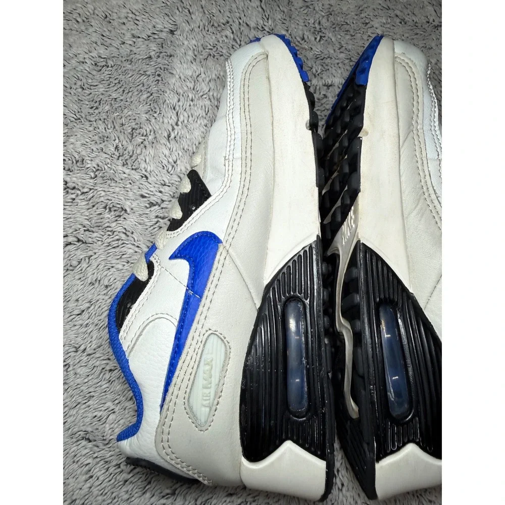 Nike Air Max 90 LTR Kids Sneakers White Signal Blue Black DV3608-100 Size 2Y
